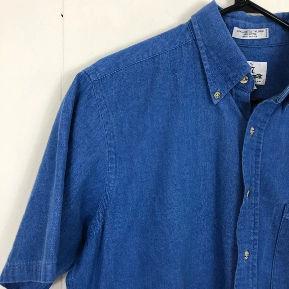 Van-Heusen Short Sleeved Denim Button Down Sz M - Picture 4 of 10